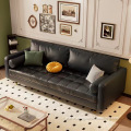 Scandinavian Simple Style Leather Log Sofa